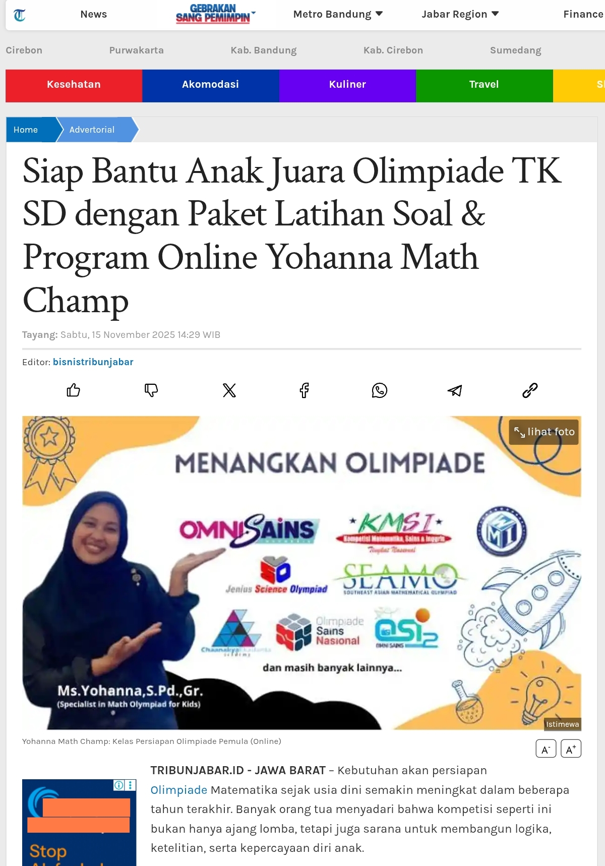 Ms. Yohanna, Founder & Academic Director Yohanna Math